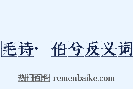 毛诗·伯兮反义词是什么意思的图片